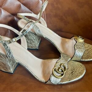 Gucci Gold Women's Sandals-Size 40